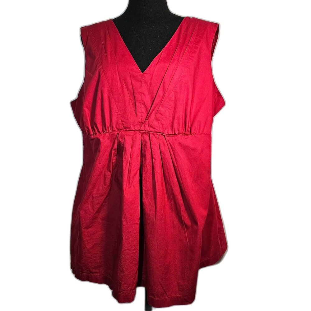 duo Maternity Red 100% Cotton Sleeveless Top Tank sz XL